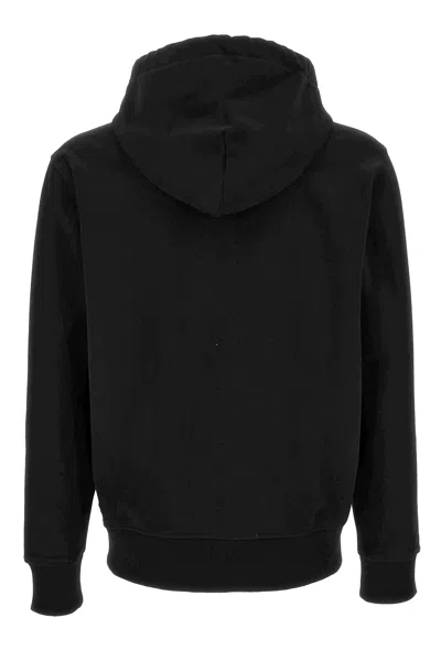 Versace Jeans Couture Hooded Zip-up Sweatshirt In Black
