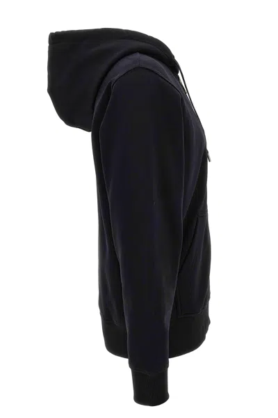 Versace Jeans Couture Hooded Zip-up Sweatshirt In Black