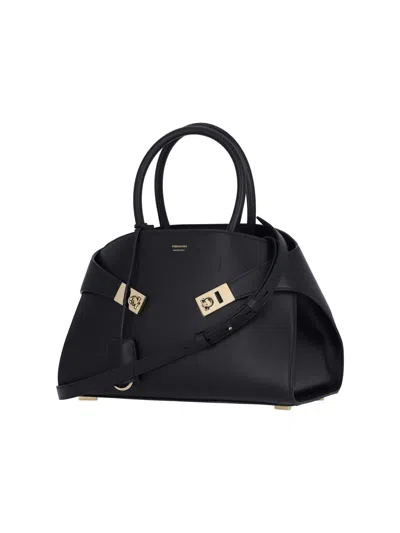 Ferragamo Hug Mini Handbag In Black