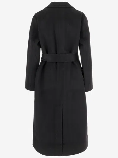 Aspesi Single-breasted Wool Coat In Black
