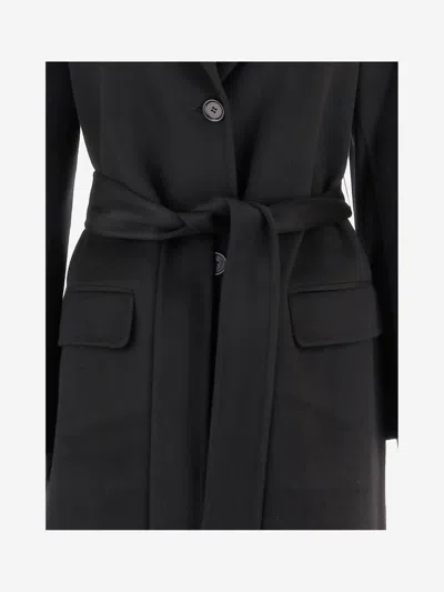 Aspesi Single-breasted Wool Coat In Black