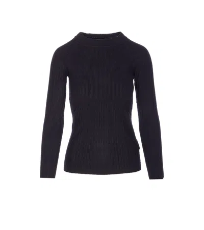 Patrizia Pepe Essential Long-sleeves Sweater In Black