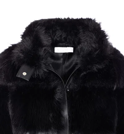 Patrizia Pepe Faux Fur Jacket In Black