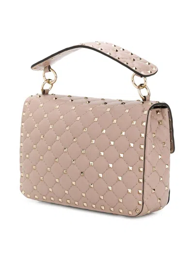 Valentino Medium Shoulder Bag Spike Rockstud In Neutral