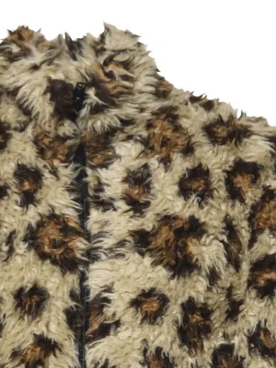 Msgm Plush Animal Print Coat With Structured Silhouette In Animal Print