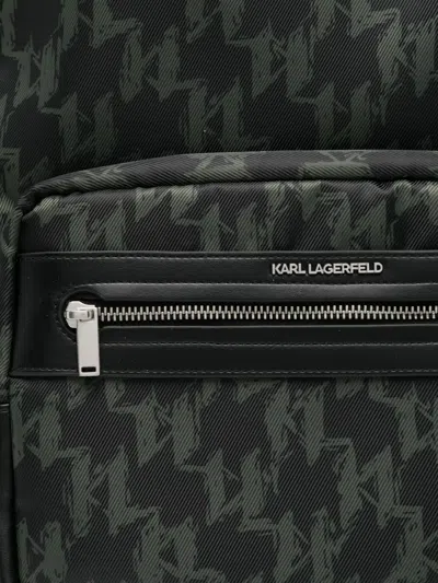 Karl Lagerfeld Monogram Backpack In Black