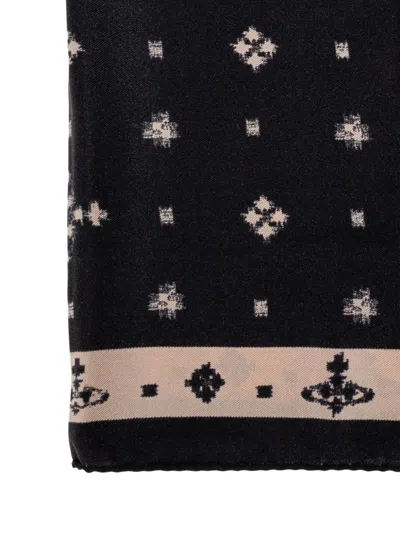 Vivienne Westwood Ikat Pocket Square Black Ikat Unisex In Multi