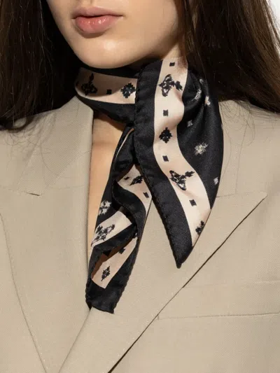Vivienne Westwood Ikat Pocket Square Black Ikat Unisex In Multi