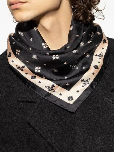 Vivienne Westwood Ikat Pocket Square Black Ikat Unisex In Multi
