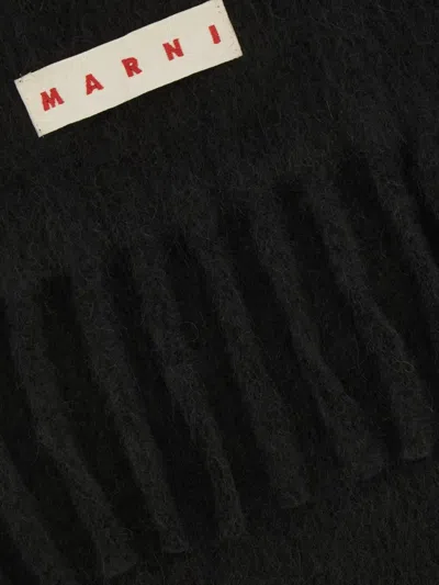 Marni Fringed-edge Scarf In Black