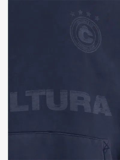 Cultura Cotton Sweatshirt With Logo In Blue