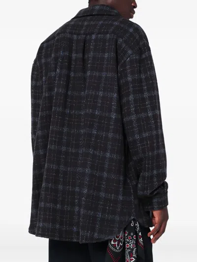 Destin Plaid Wool Shirt Jacket In Black
