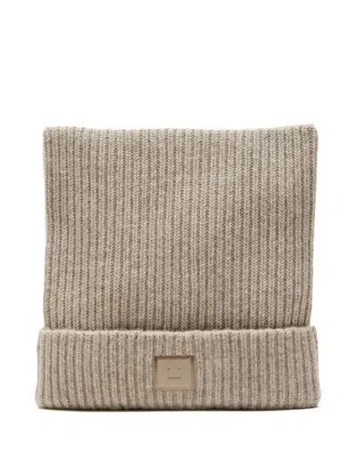 罗纹脸孔贴花套头帽