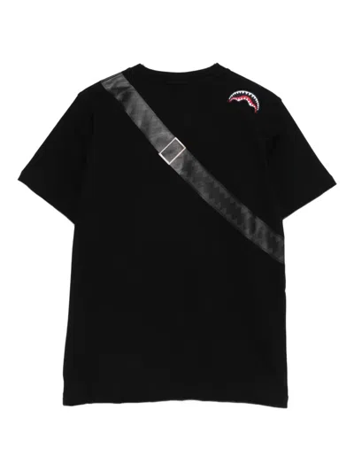 Sprayground Kid Graphic-print T-shirt In Black