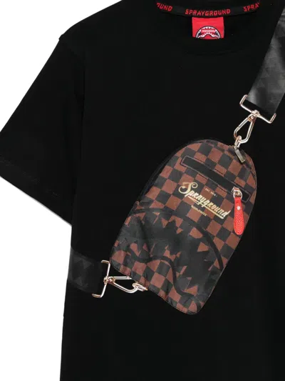 Sprayground Kid Graphic-print T-shirt In Black