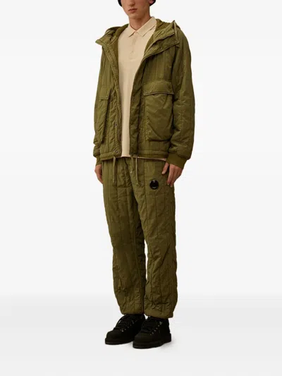 C.p. Company Hooded Quilted Jacket In Green