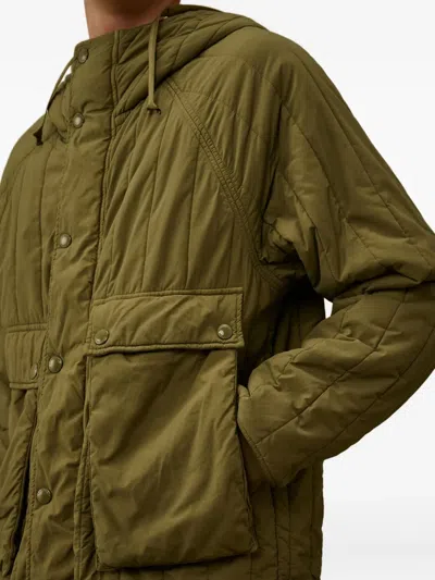C.p. Company Hooded Quilted Jacket In Green
