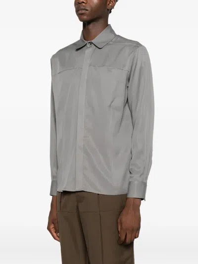 Notrainproof Chest-pocket Long-sleeve Shirt In Gray