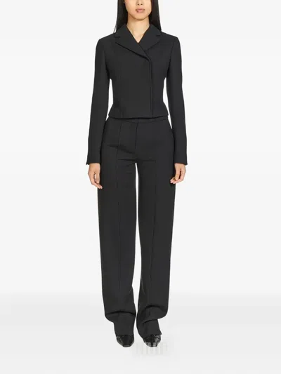Ferragamo Notched-lapel Jacket In Black