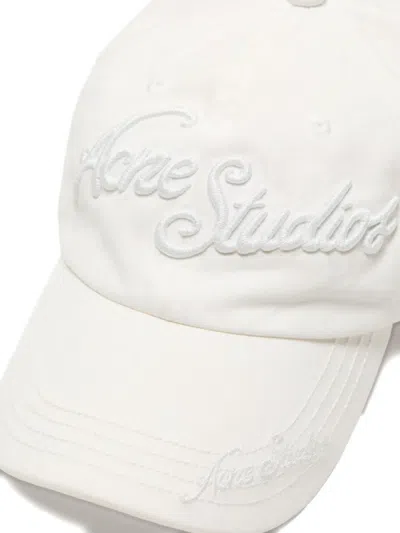 Acne Studios Embroidered-logo Baseball Cap Hat In White