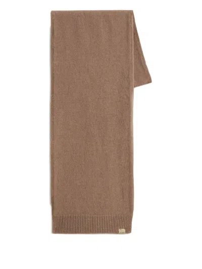 Woolrich Wool Blend Scarf And Beanie Hat Set In Brown