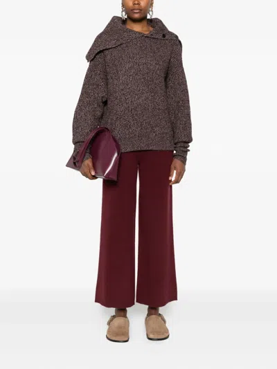 Eric Bompard Button-collar Sweater In Brown