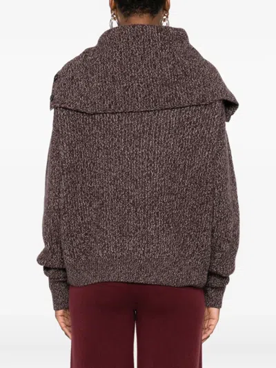 Eric Bompard Button-collar Sweater In Brown