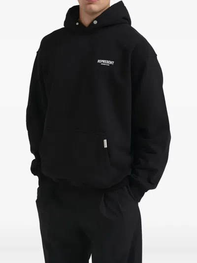 Represent Logo Hoodie In Black
