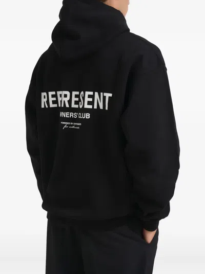 Represent Logo Hoodie In Black