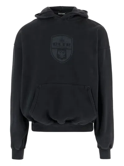 Cultura Cotton Sweatshirt With Logo In Black