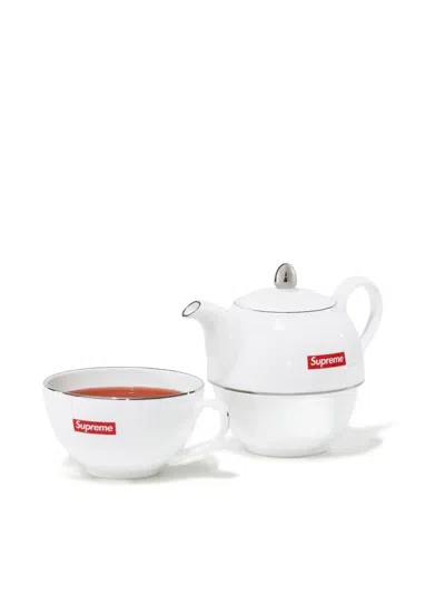 Supreme Logo Tea Set In White