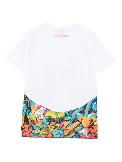 Sprayground Kid Graphic-print T-shirt In White