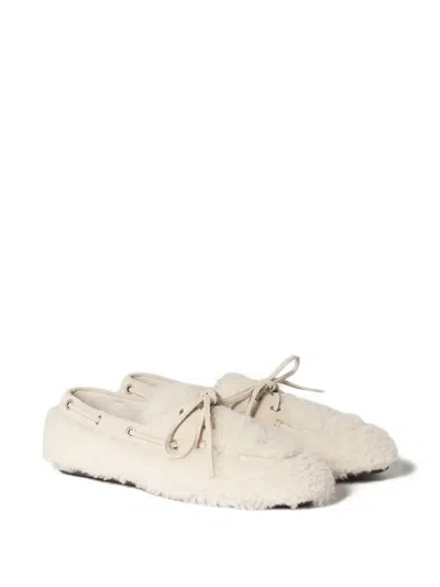 Miu Miu Shearing Loafers In Neutral