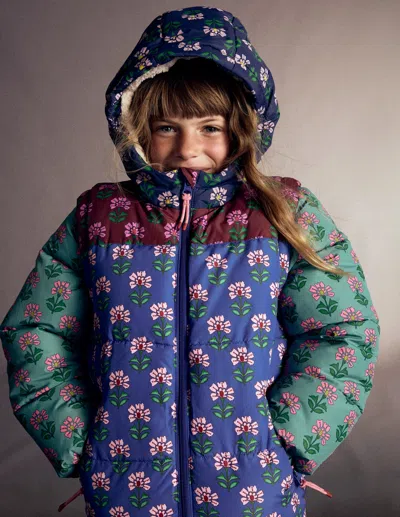 Boden 2 In 1 Padded Coat Multi Woodblock Flower  In Multi