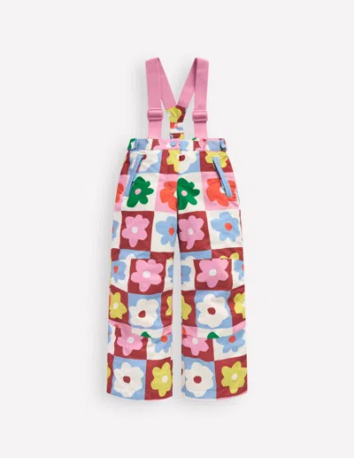Boden All Weather Waterproof Pants Multi Flower Check  In Multi