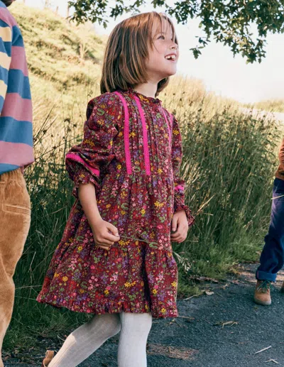 Boden Lace Detail Woven Dress Chestnut Flower Meadow  In Multi