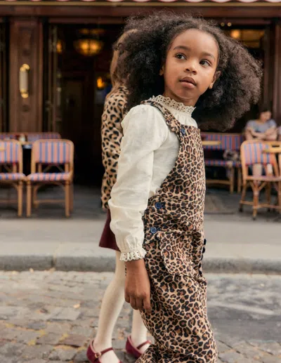Boden Frill Overalls Leopard  In Animal Print