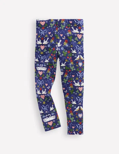 Boden Fun Leggings Starboard Blue Lovebirds  In Blue