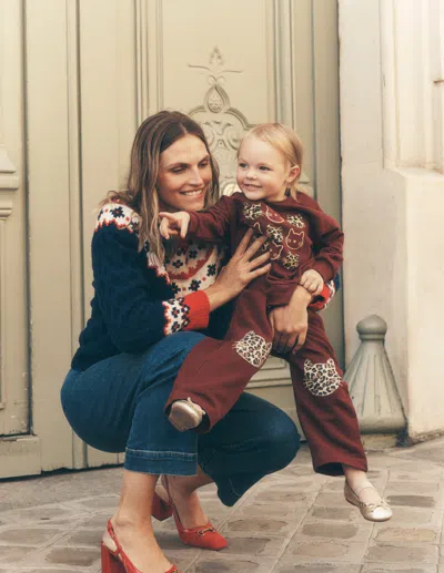 Boden Eleanor Fair Isle Sweater Navy Cable  In Blue