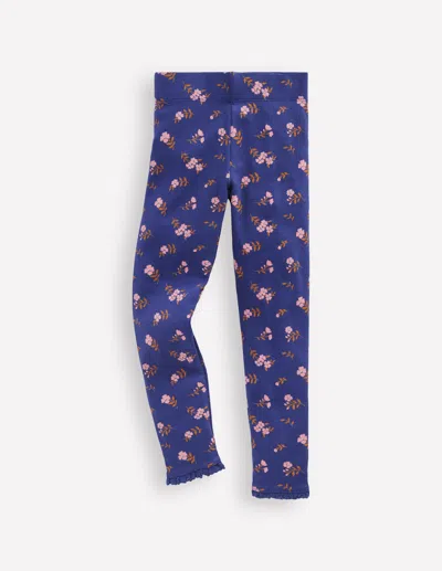 Boden Ribbed Leggings Starboard Blue Sprig  In Blue