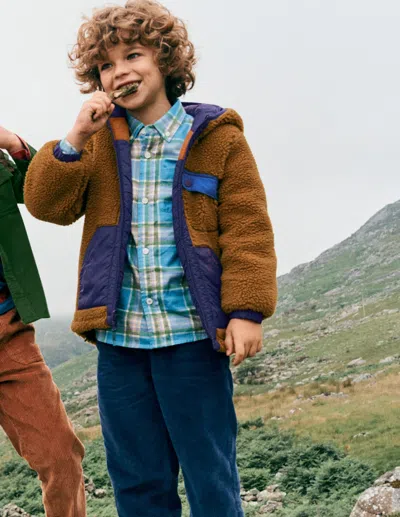 Boden Reversible Cosy Borg Jacket Brown Borg  In Multi