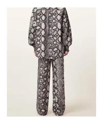 Allsaints Relaxed Fit Patterned Pants In Gray