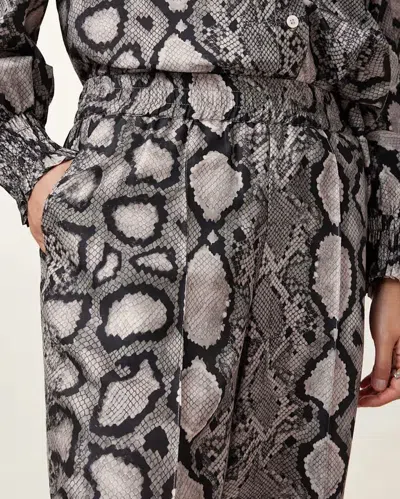 Allsaints Relaxed Fit Patterned Pants In Gray