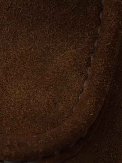 Prada Chocolate Suede Loafers In Brown