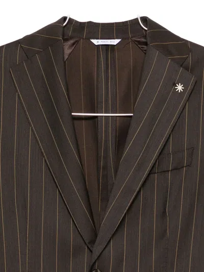 Manuel Ritz Pinstripe Blazer In Multi