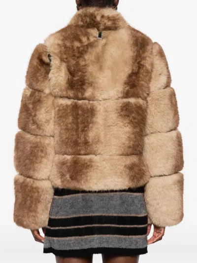 Apparis Gradient-effect Faux-fur Jacket In Multi