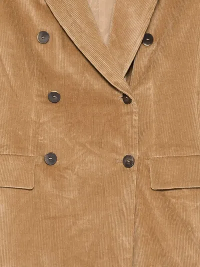 Antonelli Double-breasted Long Sleeve Suit Jacket In Neutral