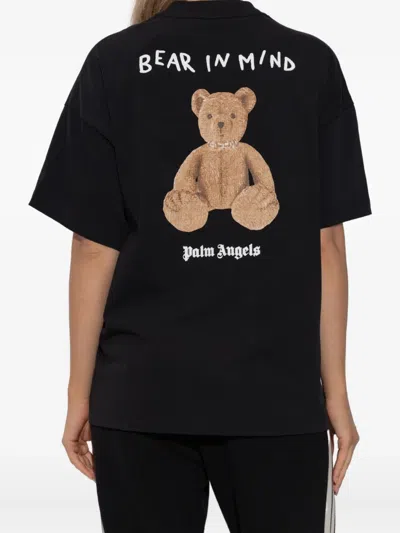 Palm Angels T-shirt With A Distinctive Teddy Bear Motif In Black