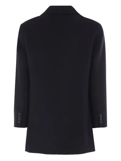 Saint Laurent Double Breasted Jacket Notched Lapel In Black