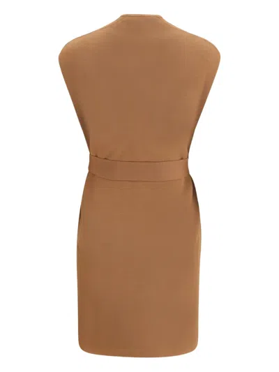 Max Mara Abete Knotted Patch-pocket Vest In Brown